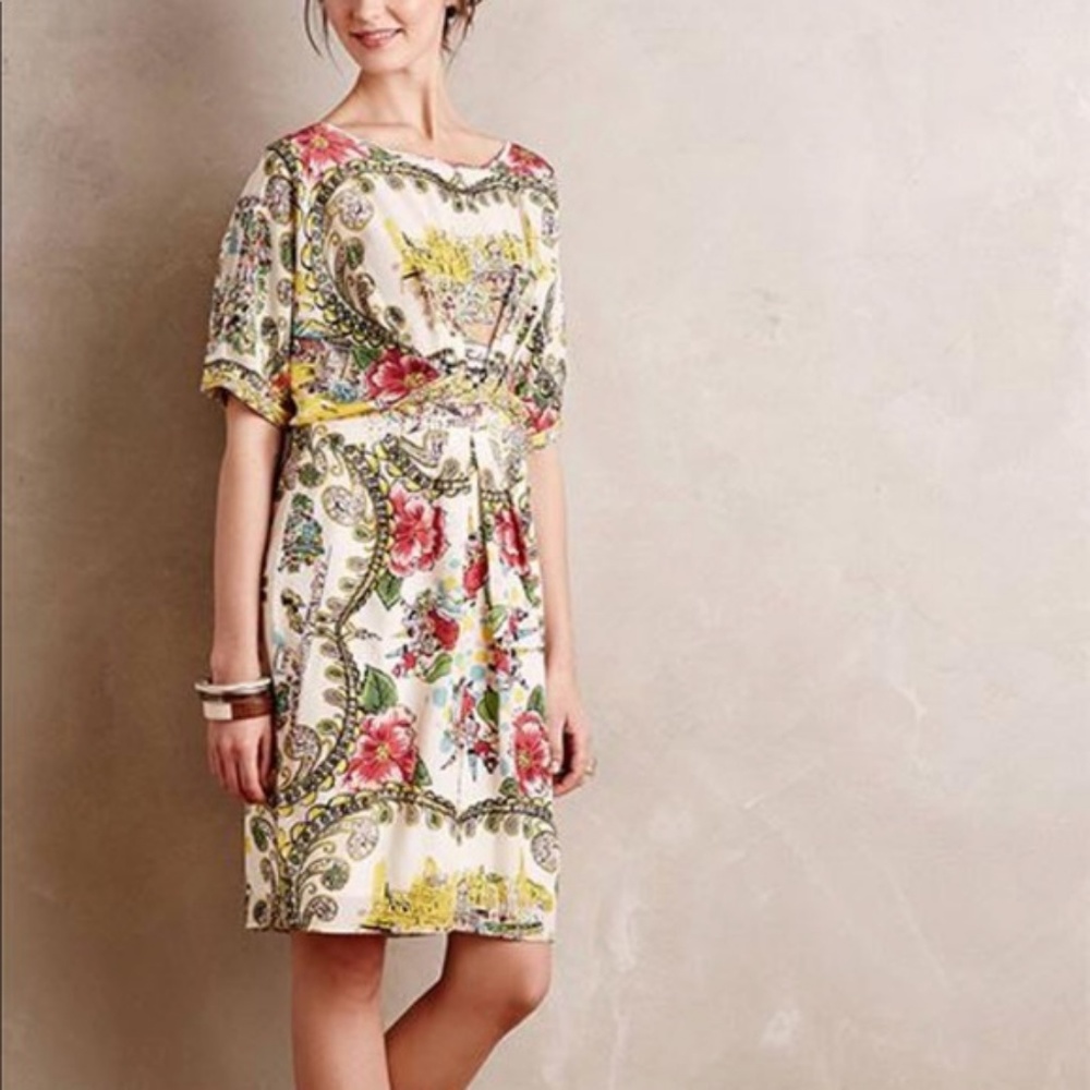 Anthropologie Collette Dinnigan Scenic Silk Dress
